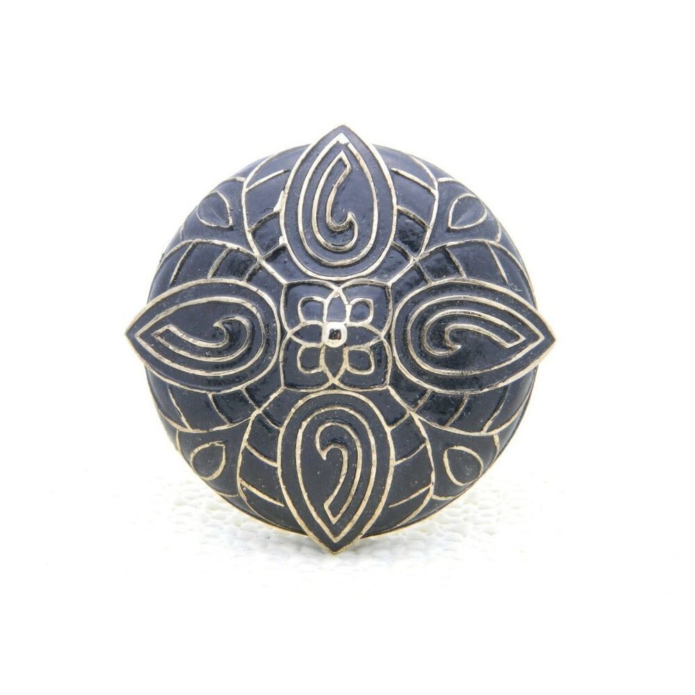 MARVELLA Gold Tone Black Enamel Art Deco Style